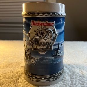 1995 Budweiser Military Salutes The Navy Beer Stein Mug